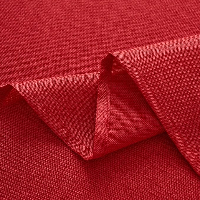 NLMUVW Red Linen Tablecloth Square, Christmas Table Cloth Water Resistant Table - Image 4