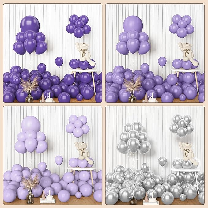 Amandir 153pcs Purple Balloon Garland Arch Kit, Different Sizes 18 12 10 5 inch - Image 7