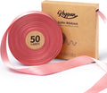 Pink Satin Ribbon 7/8 Inch x 50 Yards Double-Faced Polyester Ribbons by Keypan
