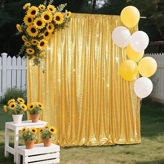 SquarePie Sequin Backdrop Curtain Less See Through Background - Image 2