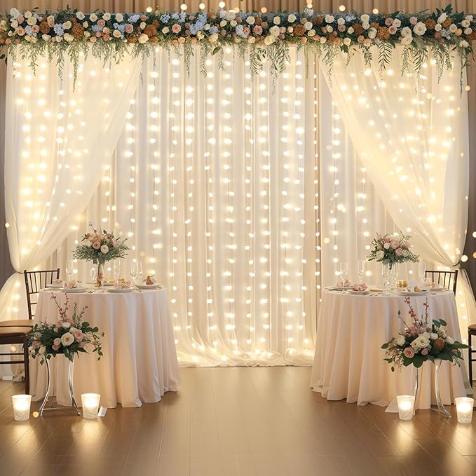 10x10ft Ivory Chiffon Backdrop Curtain - Image 4