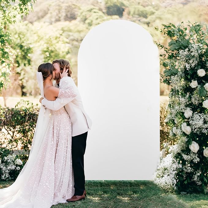 Arch Backdrop Stand Cover 6.6Ft White Thick Spandex Fabric Arch Backdrop Cover - Image 2