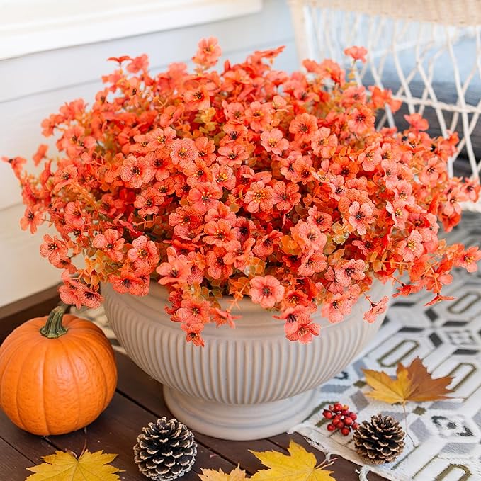HyeFlora Artificial Fall Flowers Faux Mums - Image 2