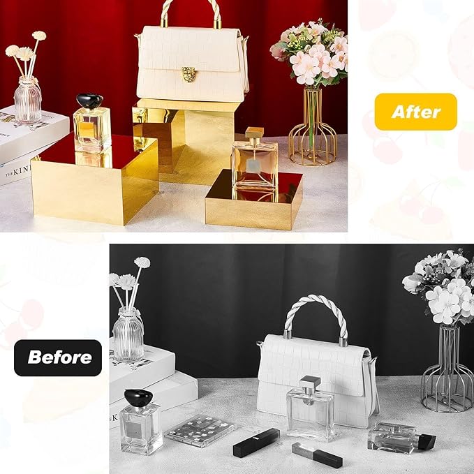 Leinuosen 7 Pcs Large Buffet Risers Set 6" to 12" Acrylic Display Box Catering - Image 4