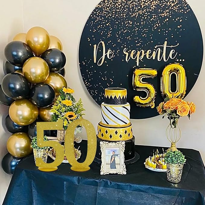 TONIFUL 11.8 Inch Gold Glitter Numbers Table Centerpieces 0-9 Birthday Party - Image 5