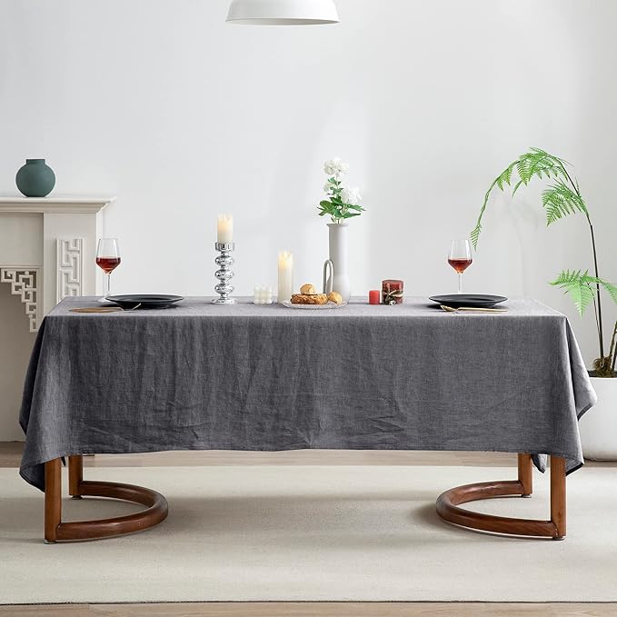 EVERLY 100% Pure Linen Rectangle Tablecloths 60x120Inches - Image 2
