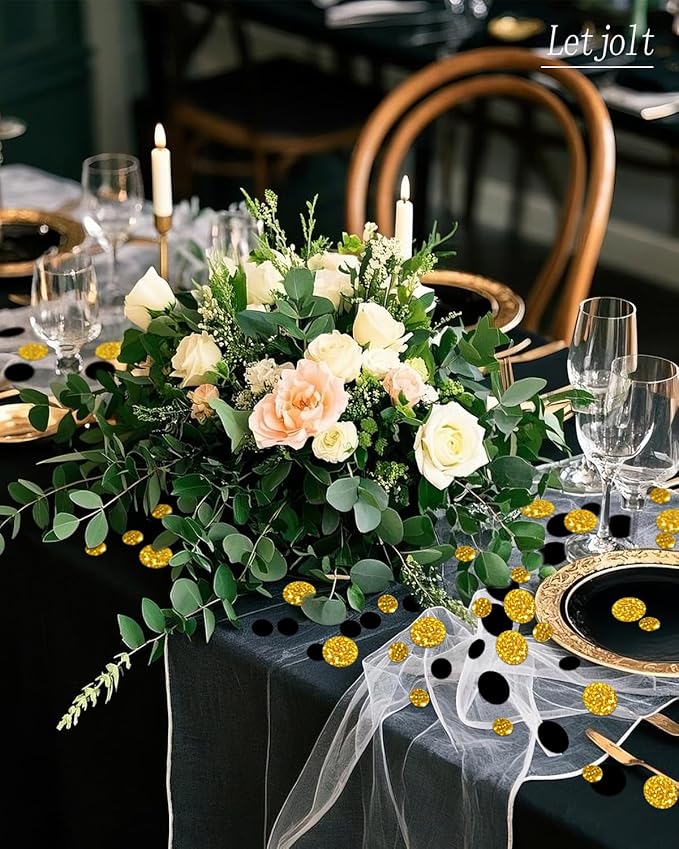 Golden Black Confetti Glitter Golden Scatter Table Decoration Surprise Paper - Image 4
