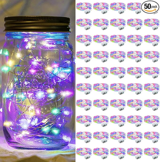 50 Pack Fairy Lights 7Ft 20 LED Twinkle String Lights 3 Modes Battery Operated by chzk