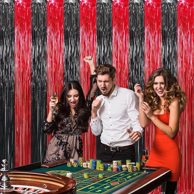 GOER 3.2 ft x8.2 ft Metallic Tinsel Foil Fringe Curtains Party Photo Backdrop - Image 3