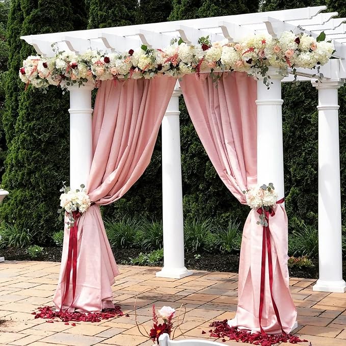 4 Panels Wedding Arch Draping Fabric 28" x 20ft Wedding Arch Drapes Chiffon - Image 7