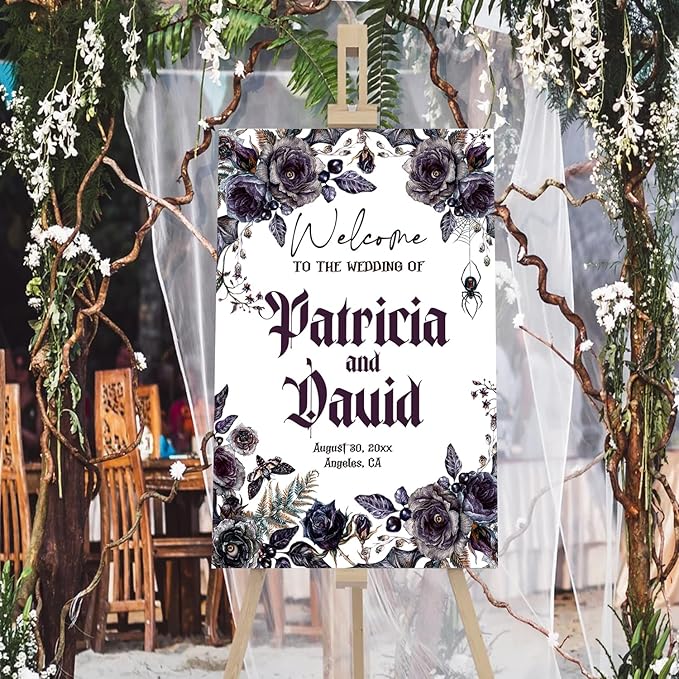 Halloween Wedding Welcome Sign, Til Death Do Us Part Welcome Sign, Halloween - Image 4
