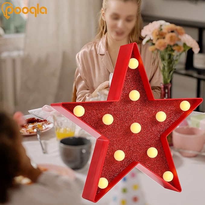Pooqla Star Marquee Lights, Glitter LED Marquee, Christmas Decoration - Image 4