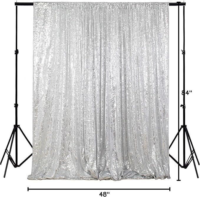ShinyBeauty Photobooth Background Choice-4FTx7FT-Silver-Sequin backdrops - Image 8