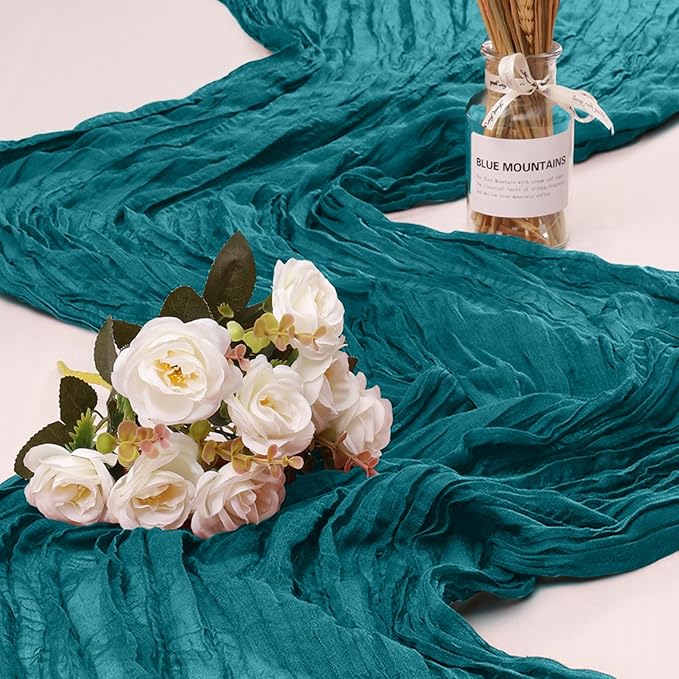 1 Pack Cheesecloth Table Runner 10Ft Christmas Gauze Boho Table Runners by HOME