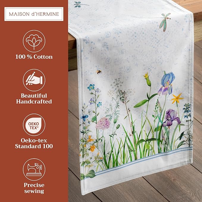 Maison d' Hermine Table Runner 100% Cotton Double Layer Table Runners 72 inches - Image 2