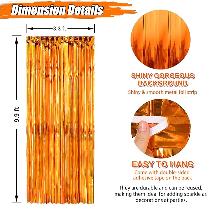 Crosize 2 Pack Foil Fringe Curtains Party Decorations, Door Streamers, Glitter - Image 2
