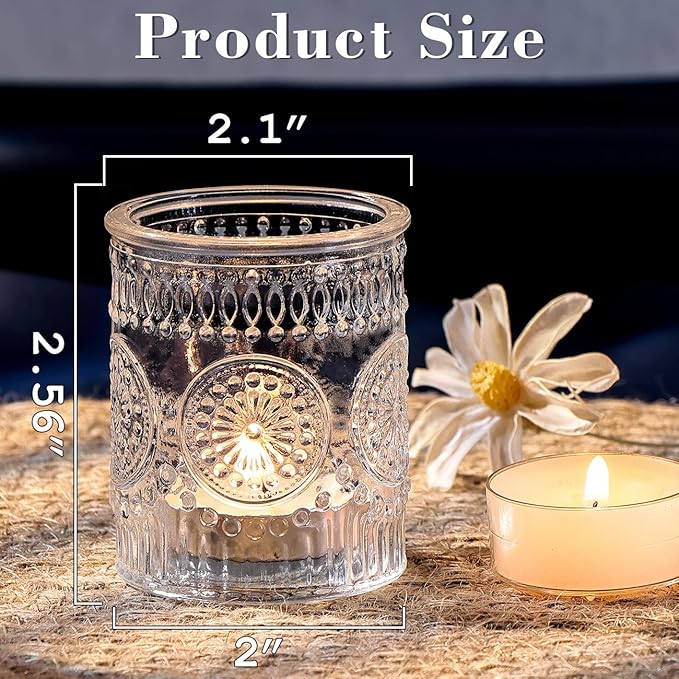 DARJEN Clear Votive Candle Holders Set of 36- Glass Candle Holders Bulk - Image 2