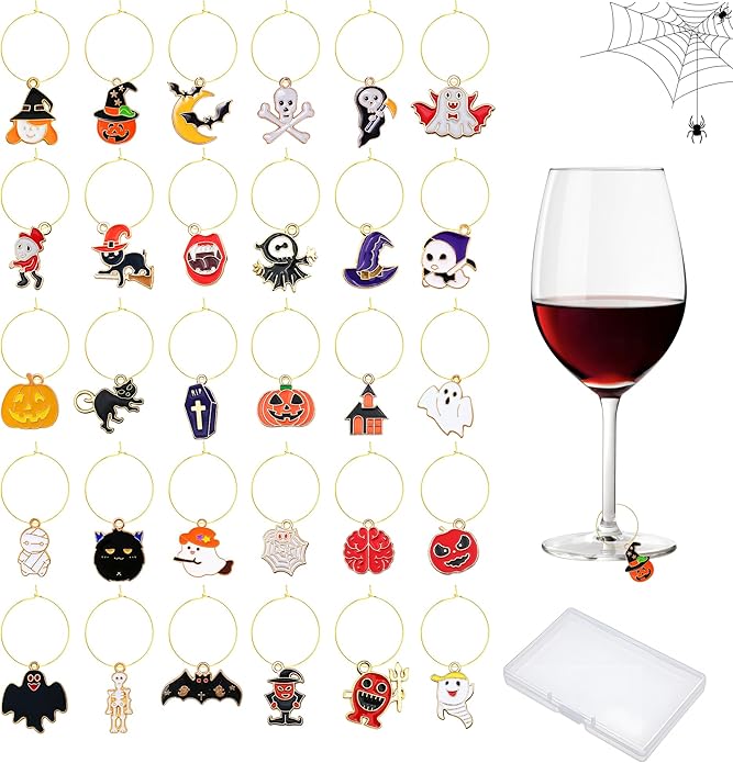 30PCS Wine Glass Charms Identification Markers by Unknown