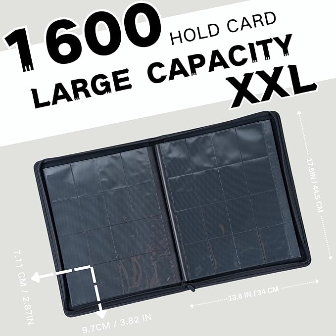 1600+ Pockets Trading Card Binder, 16-Pocket Card Ablum Compatible - Image 2