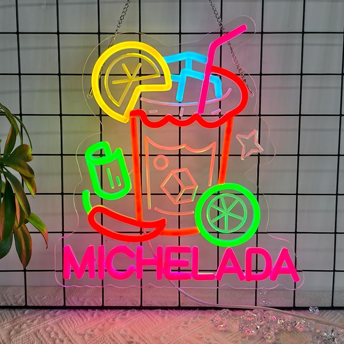 CNBEYOUNG Michelada Neon Sign, Neon Lights Hanging Wall Art Decoration - Image 6