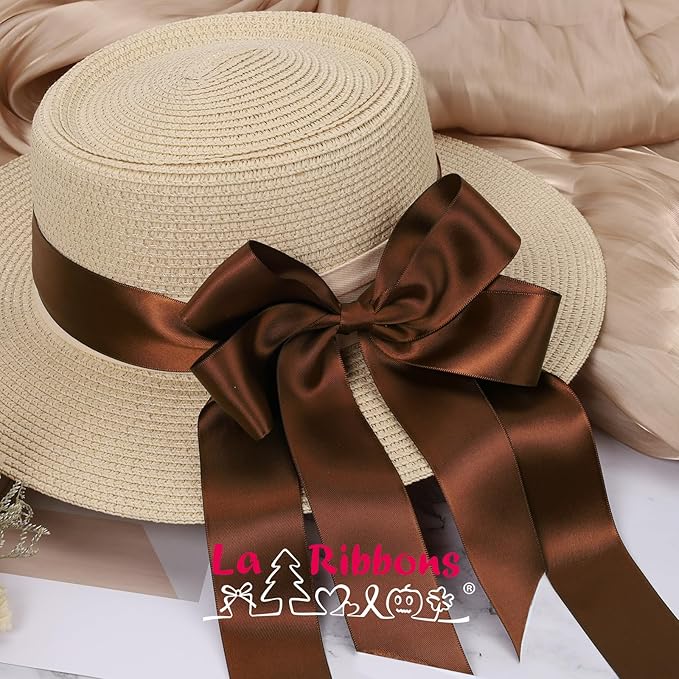 LaRibbons Brown Ribbon 1 1/2 Inch 25 Yards Double Faced Friar Brown Silk Ribbon - Image 3