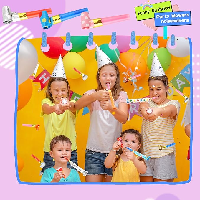 160 Pack Party Blowouts Noisemakers Colorful Party Whistles Blower Funny - Image 4