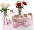 Pink Glass Flower Vases for Centerpieces Set of 6, Mason Jars Boho Cylinder Bud by Unknown