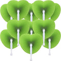 12 Packs Decorative Paper Folding Hand Fans Handheld, Grass Green Heart by Bestage