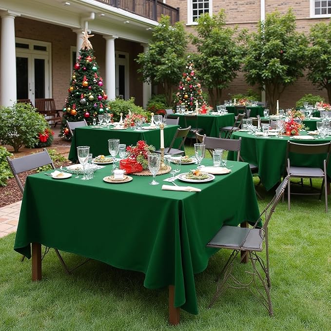 sancua Square Tablecloths 54x54 Inch Hunter Green - Image 4