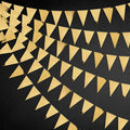 40Ft Gold Party Decoration Triangle Flag Banner Double Sided Metallic Paper by pinkblume