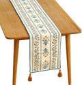 ISAENNE Designer Pale Yellow Elegant Linen Table Runner 71 Inches Long by Isaennehomedecoration