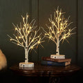 LITBLOOM 2 Sets Lighted Tabletop Birch Tree by LITBLOOM