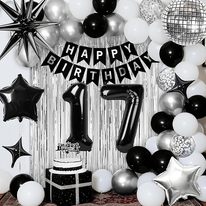 17th Birthday Decorations for Boys Girls, Fringe Curtains Kit - Image 7