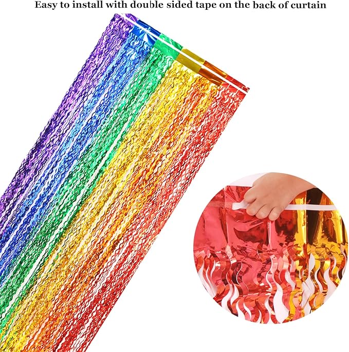 3 Pack Rainbow Foil Curtains - Image 4