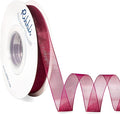 Ribbli Wine Red Organza Ribbon, 1/2 Inches x Continuous 50 Yard, Wine Sheer by Ribbli