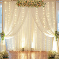 10ft x 10ft Ivory Chiffon Backdrop Curtain by WishCare