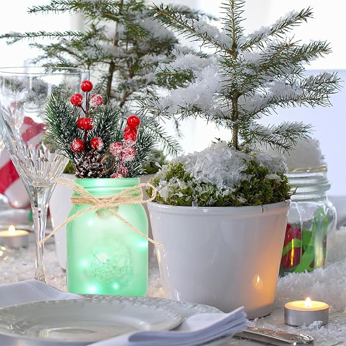 CNVOILA Christmas Centerpiece, Christmas Decor Mason Jars, Mantle Centerpiece - Image 8