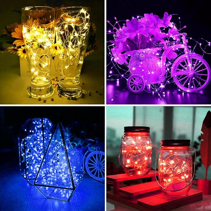 ZGWJ 24 Pack Fairy Lights Battery Operated, 7ft 20 Mini LED Fairy String Lights - Image 5