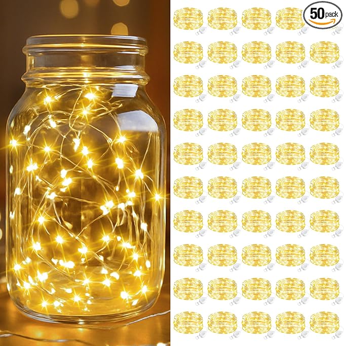 btfarm 50 Pack Fairy Lights Battery Operated, 7FT 20 LED Mini String Lights by btfarmdecorativelighting