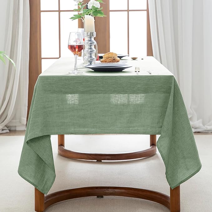 EVERLY Linen Rectangle Tablecloths 60x84 Inches - Image 4