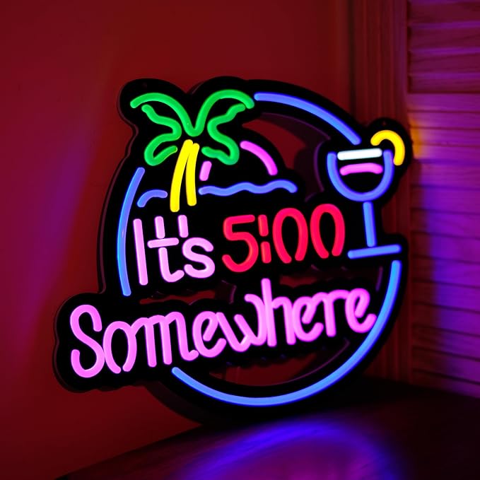 Ultrathin Its 5 00 O'clock Some Where Neon Sign Art Wall Lights by vgvlgnss