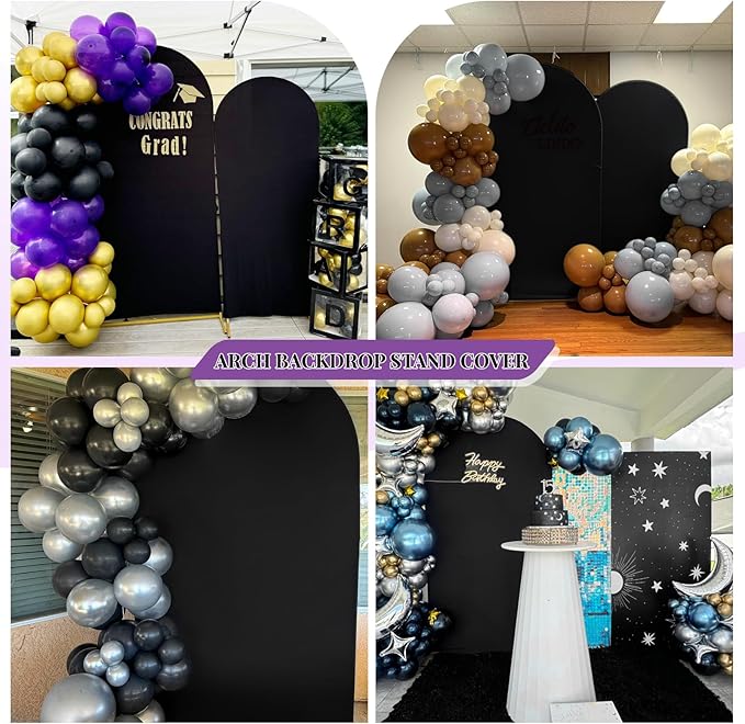 Wedding Arch Cover 6FT 7.2FT Arch Backdrop Cover Fitted Spandex Covers Set of 2 - Image 7