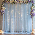 10×10ft Blue Tulle Backdrop Curtain by WishCare