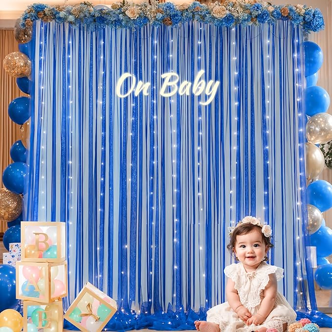 Royal Blue Backdrop Curtains - Image 4