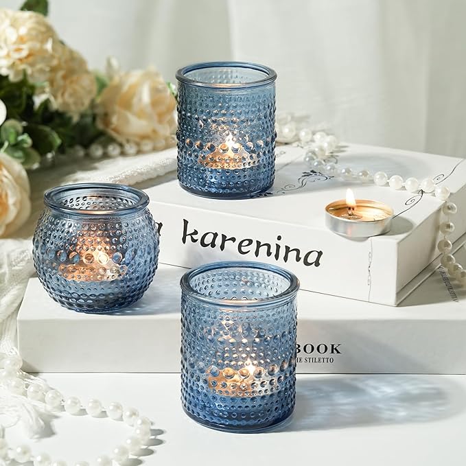 36pcs Votive Candle Holders, 2x2.5inchs Blue Elegant Glass Votives & Tealight - Image 7
