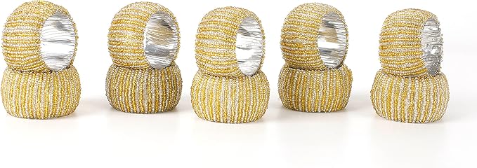 Decorative Beaded Napkin Rings Set of 12 - Image 8