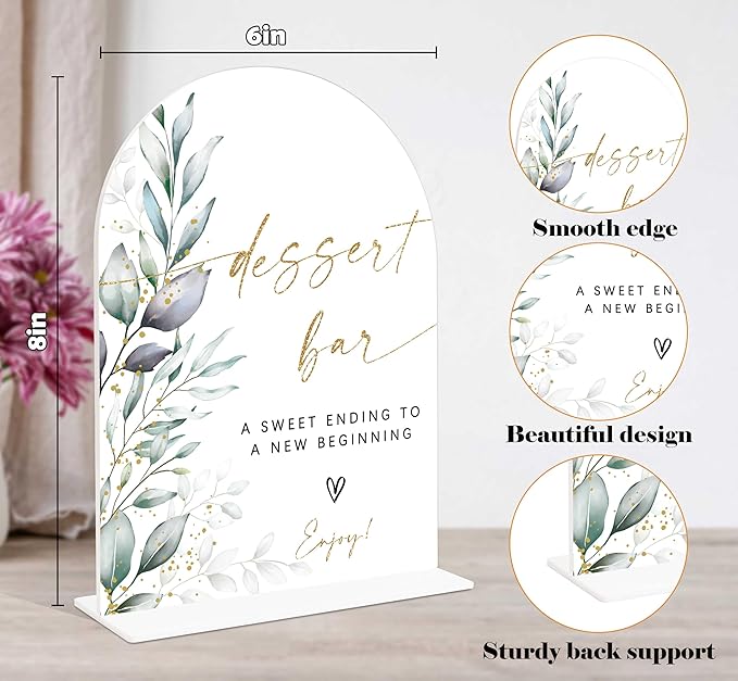 Acrylic Wedding Signs, Wedding Reception Signage, Bridal Shower Table Decor - Image 2