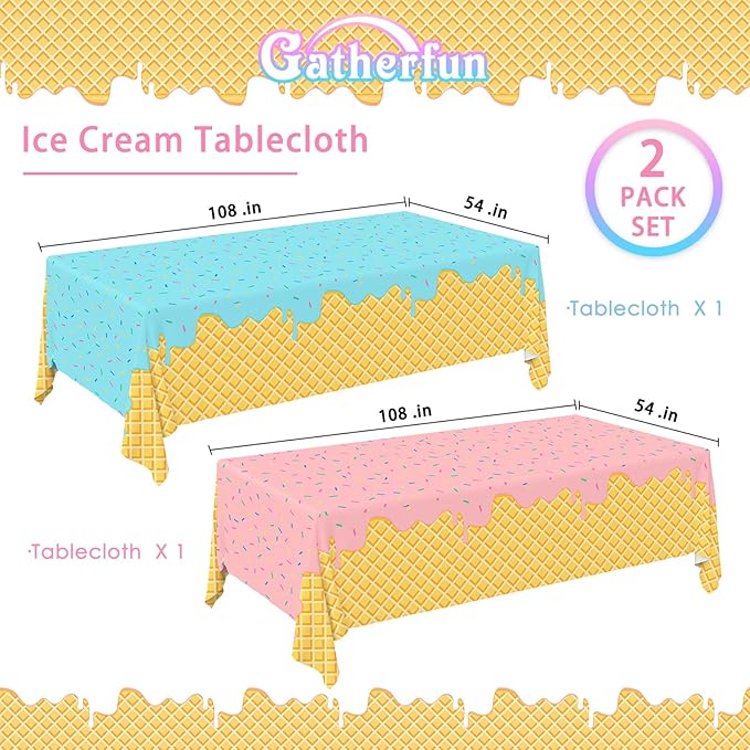 Gatherfun Ice Cream Party Supplies: 2-Pack Ice Cream Birthday Party Decorations - Image 2