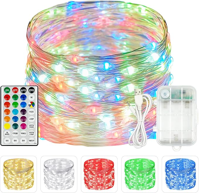 RGB Color Changing 33Ft 100LED Halloween Fairy Lights Battery Operated by BHCLIGHT