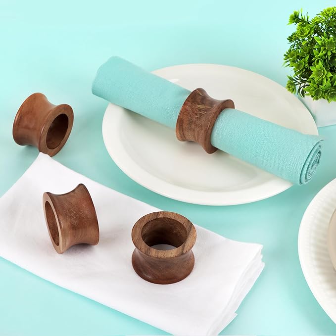 Wooden Napkin Rings Set of 12 Fall Decor - Image 2